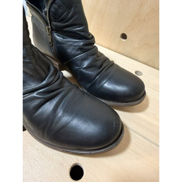 Miz Mooz Luna Ankle Bootie Womens 8 Midnight Blue Leather Zipper Accents $175 - Picture 5 of 13